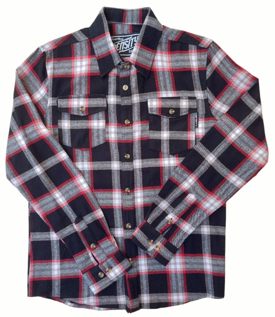 CAMISA FRANELA NEGRO/ROJO/BLANCO