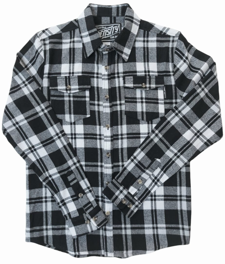 CAMISA FRANELA TONOS BLANCO Y NEGRO