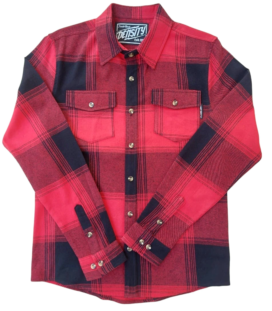 CAMISA FRANELA TONOS NEGRO ROJO Y TINTO